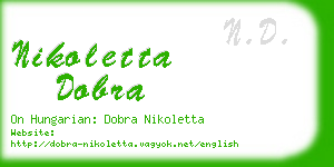 nikoletta dobra business card